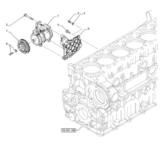 504078610 - Компрессор конд. (7H15, 8 руч. муфта) TGT8./Mg., TJT9./St.